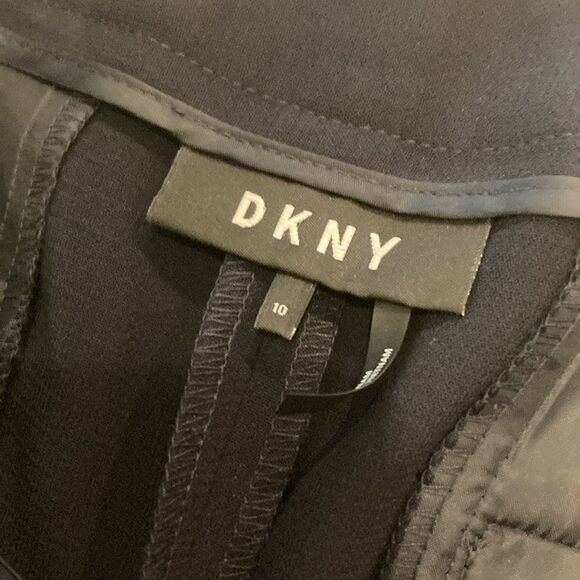 DKNY Navy Sailor nautical Button flat front High Rise Wide Leg Pant Size 10 - Picture 9 of 12